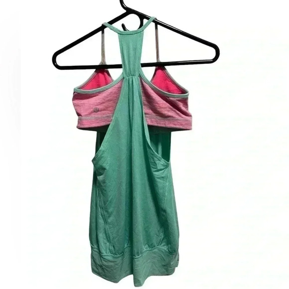 LULULEMON No Limits Tank Top Opal Neon Pink SEA-FOAM GREEN AND PINK TANK TOP - Picture 3 of 8